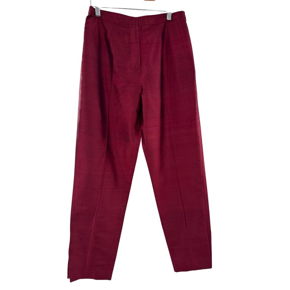 Harolds‎ Womens Silk Trousers Size 8 Red Made In China